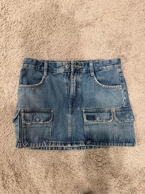 Zara Denim Cargo Mini Skirt